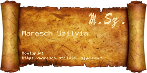 Maresch Szilvia névjegykártya
